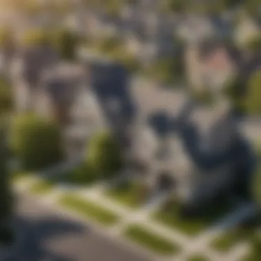 Neighborhood Dynamics and Home Value A close-up view of a neighborhood with well-maintained properties
