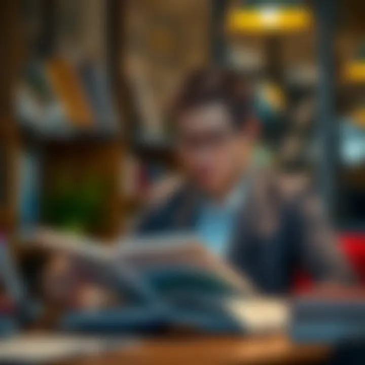 A professional reading about effective sales strategies