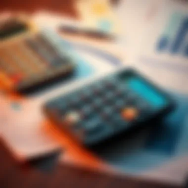 A calculator and financial documents symbolizing budgeting and credit management