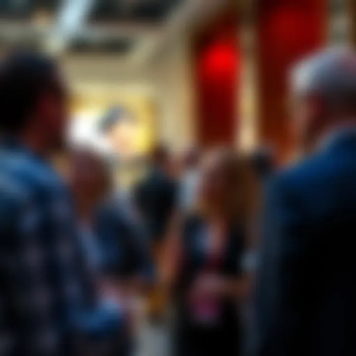 Small business owners networking at an event