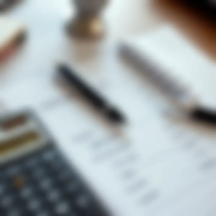 Calculating Loan Affordability A professional setting with a calculator and a notepad displaying financial calculations