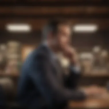 Contemplating Core Values A thoughtful individual contemplating the core values of a business