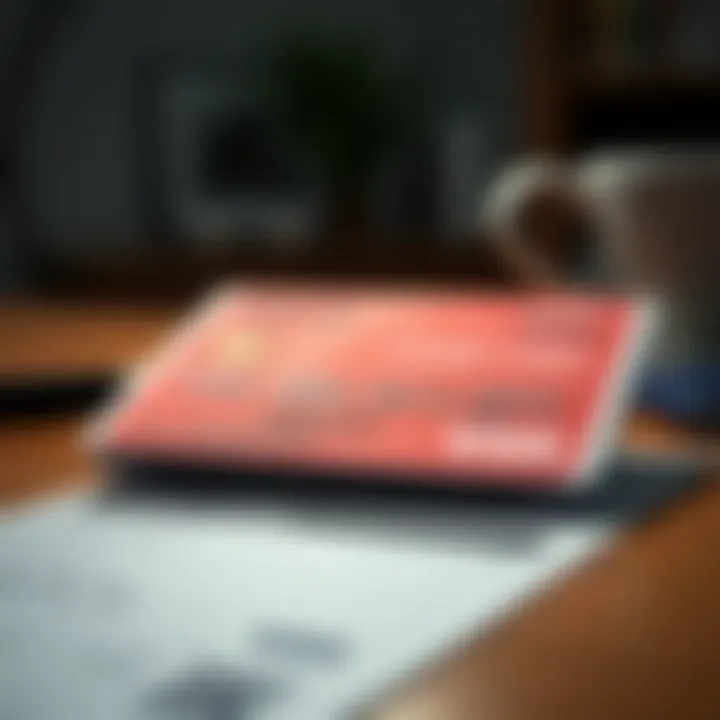 A credit card application form on a table