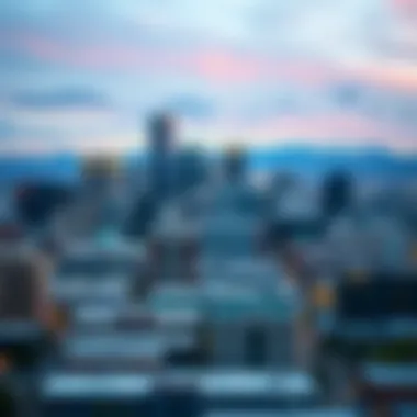 Denver Financial Landscape Skyline of Denver showcasing financial district