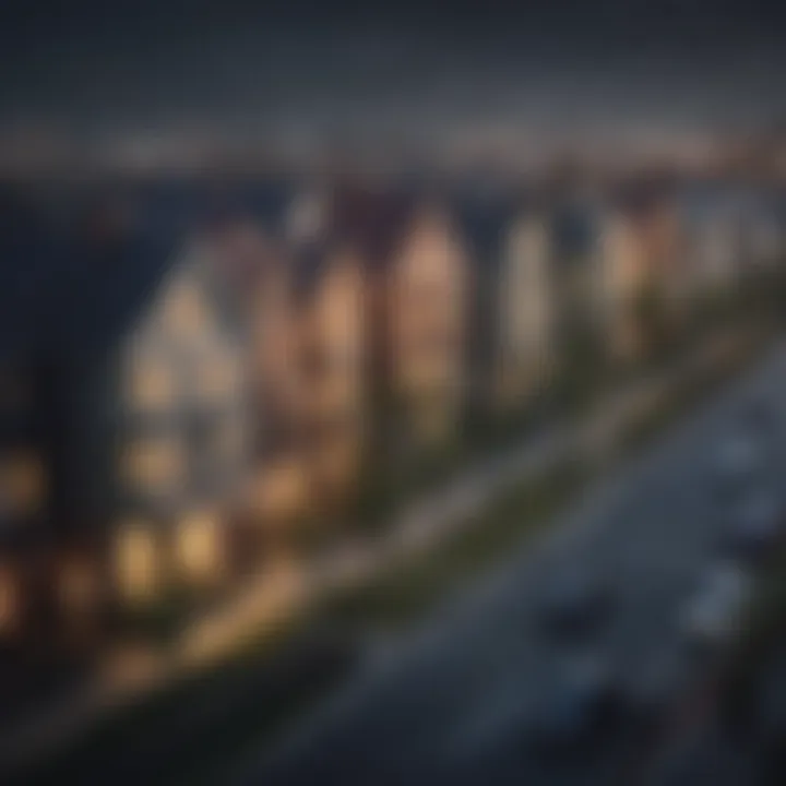 Diverse housing types in an urban landscape
