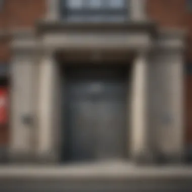 A bank's exterior showcasing its secure entrance and signage, symbolizing trust.