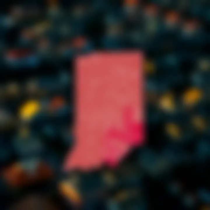 Map of Indiana highlighting regional housing market trends