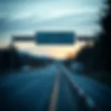 A scenic view of a state border crossing sign