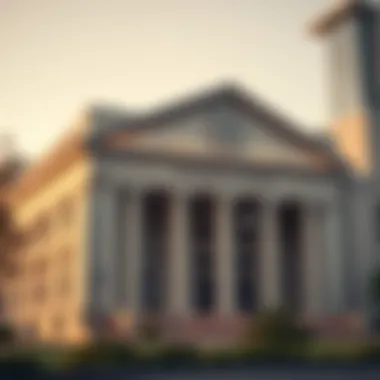 Bank building representing financial institutions