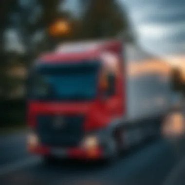 Commercial vehicle on the road symbolizing business growth