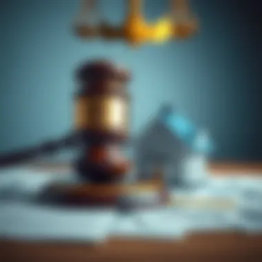 Legal Aspects of Foreclosure Illustration of a gavel and house representing legal implications of foreclosure