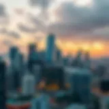 Dynamic city skyline representing global real estate opportunities