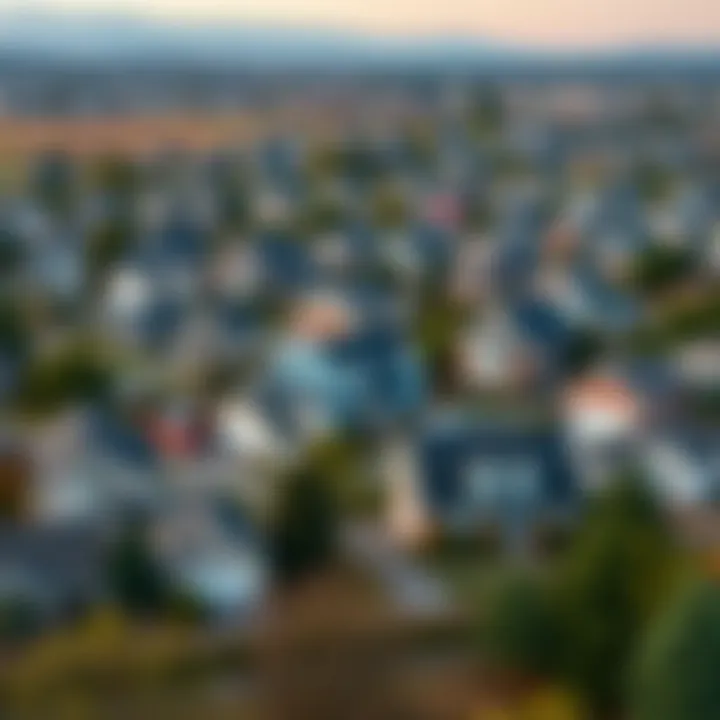 Exploring Residential Options Across State Lines A panoramic view of diverse residential neighborhoods in different states
