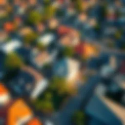 Aerial view of diverse properties ready for wholesale