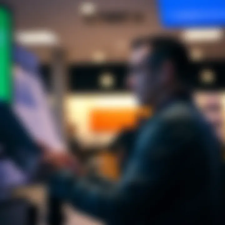 Person reviewing checking account options