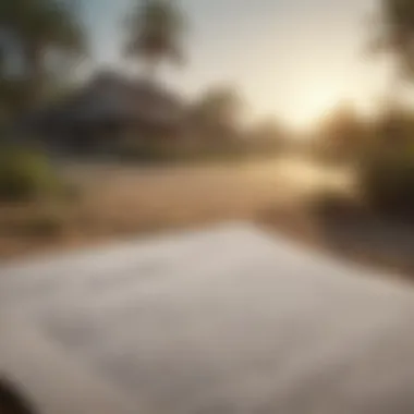 A close-up of a land deed document reflecting rural property ownership