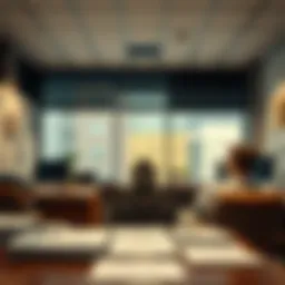 Business office with documents