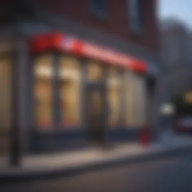 An overview of Bank of America branch with online banking signage