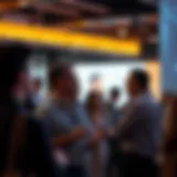 Networking event with engaged participants exchanging ideas