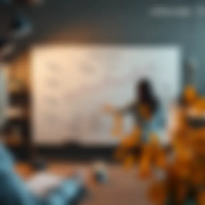 Crafting a Strategic Marketing Blueprint A strategic marketing plan illustrated on a whiteboard