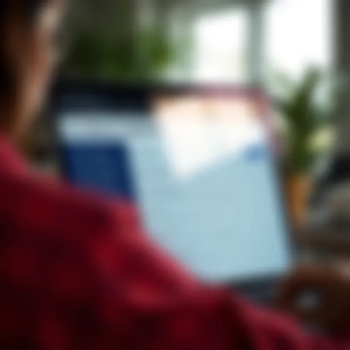 Screen displaying tax return options