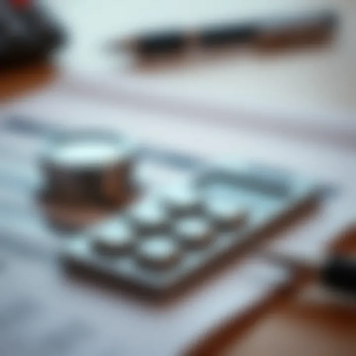 Calculator showing financial implications of asset division