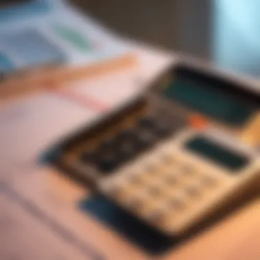 Calculating Loan Options Calculator with financial documents