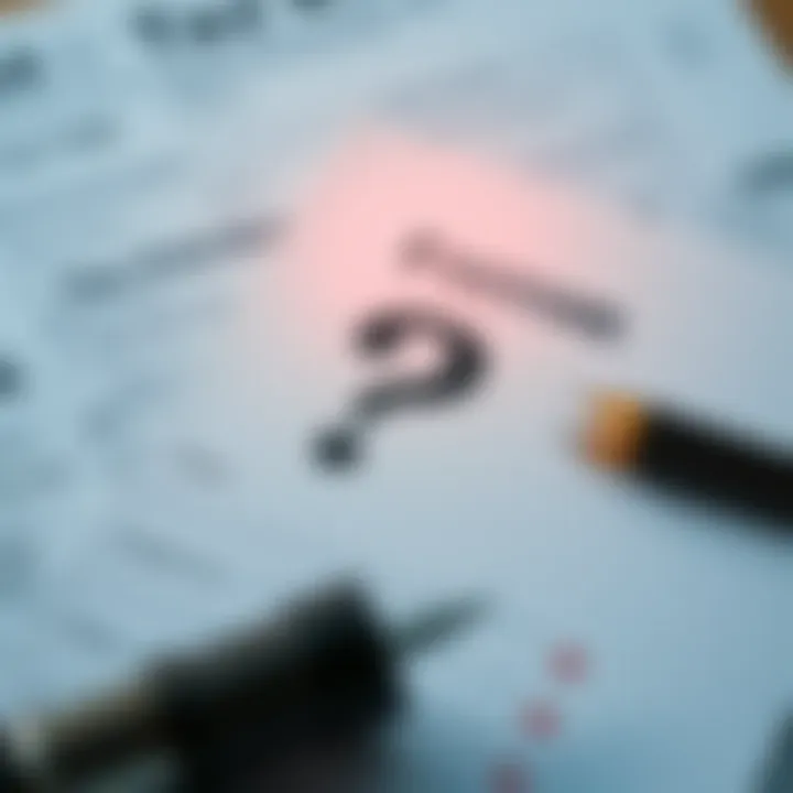 An illustration of tax forms with a question mark