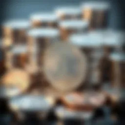 Precious silver coins arranged artistically