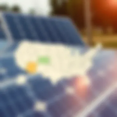 Regional Cost Variations of Solar Panels Map illustrating regional variations in solar panel costs across the country