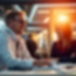 Commercial finance broker discussing options with clients