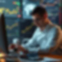 Valuations analyst at work with financial charts